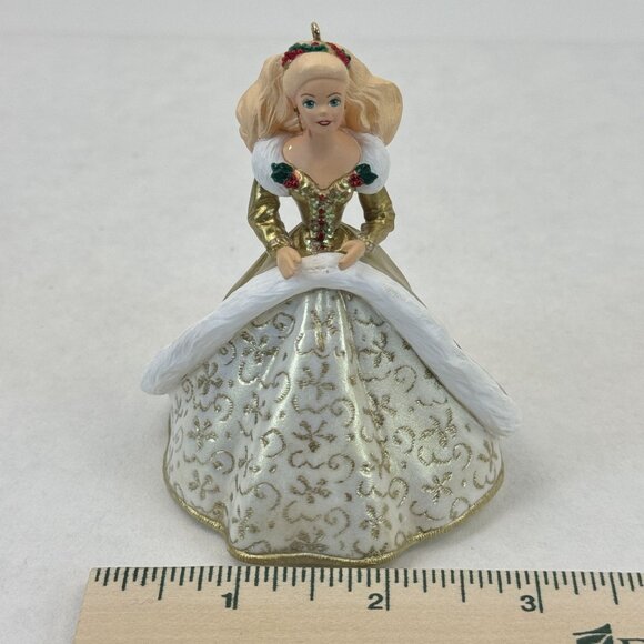Vintage 1994 Hallmark Holiday Barbie Keepsake Ornament Second Edition Gold - Picture 13 of 16